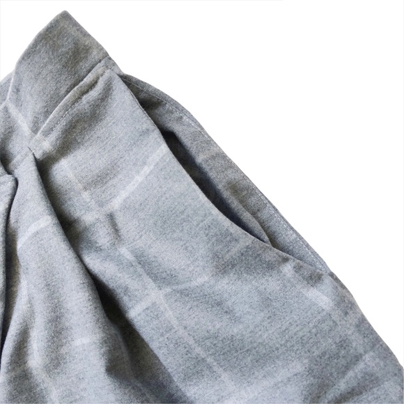 AMBER SAKAI Asymmetrical Waist Crisscross Crossover Waist Gray Plaid NWT… - Picture 14 of 16